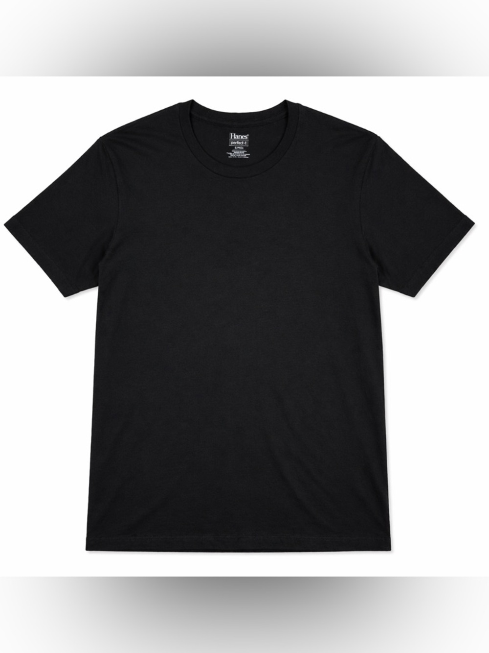 Hanes- Perfect 👕| Men's Short Sleeve Crew T‑Shirt - Black | Large